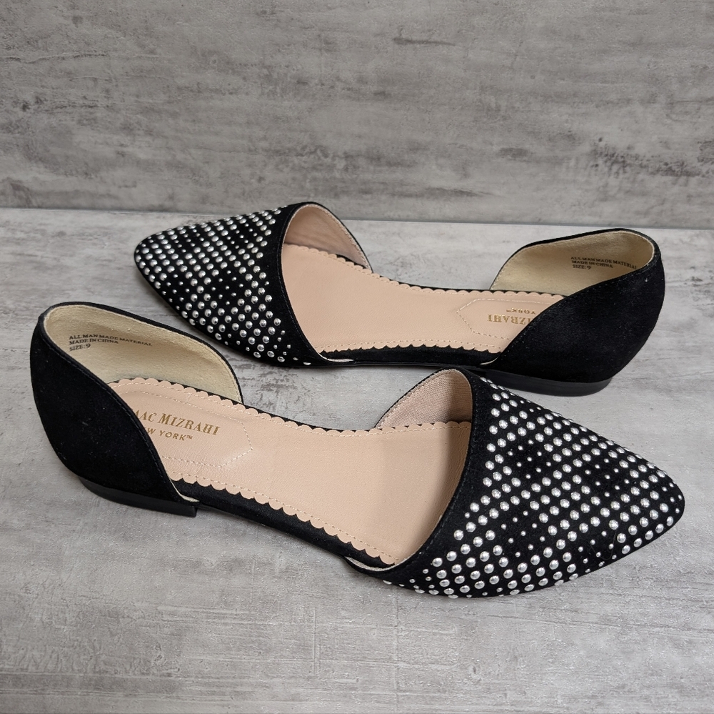 Isaac Mizrahi New York Studded Pointed Ballet Slip On Flats Women's Dress Shoe 9